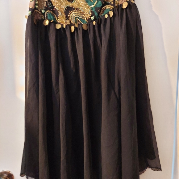 **New** Marciano Sequins & Beads Boho Skirt Medium - Picture 1 of 4